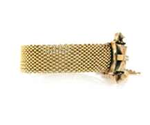 Vintage Polished Woven Black Enamel and Pearl Clasp Bracelet