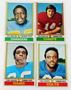 4 Topps 1974 Football Cards, All Greats