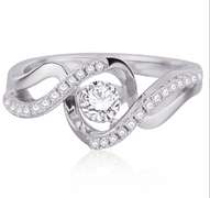 Dancing stone Wave Style Ring