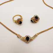 14kt Gold, Blue Sapphire, & Diamond Jewelry Set!