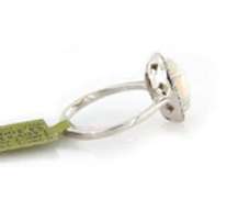 Attractive New oval Opal Cabochon and Diamond Ring