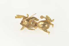 14K Yellow Gold 1960s Dapper Hat Poodle Ruby Sapphire Pin/Brooch