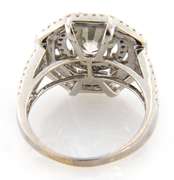 Significant White Gold 3.01ctw Round Diamond Hexagonal Triple Engagement Ring