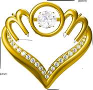 MOM IN HEART MOISSANITE PENDANT