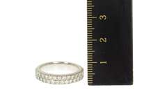 18K White Gold 0.90 Ctw Pave Tiered Diamond Wedding Band Ring