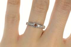 Platinum 0.24 Ctw Diamond Ornate Engagement Setting Ring