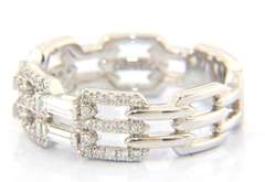 Gabriel & Co Baguette and Pave Diamond Link Band