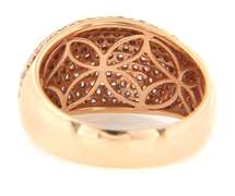 Attractive Rose Gold Diamond Multi Row Dome Ring