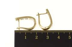 14K Yellow Gold 0.60 Ctw Princess Diamond Squared Hoop Earrings