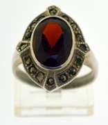 Vintage Sterling Silver Red Stone Ring