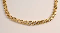 Pretty XOX Style Diamond Necklace