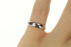 Platinum 3.9mm Rounded Classic Simple Wedding Band Ring
