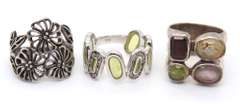 Group Lot of 3 Sterling Silver Rings