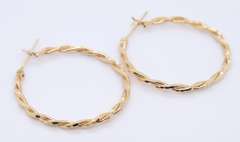 Popular Yellow Gold Twisted Hoop Earrings