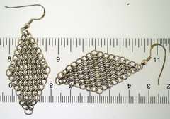 Sterling Silver Chainmail Dangle Drop Earrings