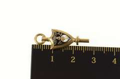 10K Yellow Gold Alpha Delta Sigma Enamel Frat Watch Key Charm/Pendant