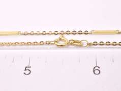 Beautiful Bar and Link Necklace in 14K Yellow Gold
