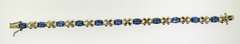 Sterling Silver XO Blue Stone Bracelet
