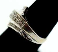 Contemporary 10k White Gold Channel Set Diamond Ring