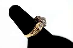 10k Gold Cushioned Diamond Cluster Ring