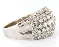 Fancy White Gold Multi Row Diamond Band