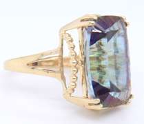 Pleasing Yellow Gold Mistic Topaz Ring