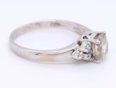 Romantic White Gold Cushion Modified Brilliant Diamond Engagement Ring