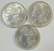 3 Diff. choice & lustrous 'P' Mint Morgan Silver Dollars