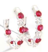 Majestic New 1.63ctw Ruby and Diamond inside out Hoop Earrings