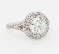 GIA Certified Double Halo Diamond Engagement Ring