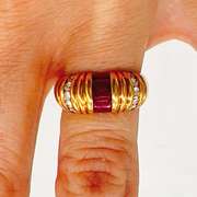 18kt Gold, Ruby, & Diamond Ring