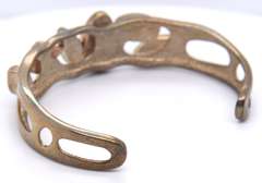 Vintage Sterling Silver Signed Inlay Cuff Bangle