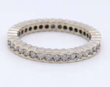Handsome White Gold Irradiated Green and White Diamond Band