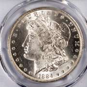1884 0 Morgan Dollar PCGS MS63.