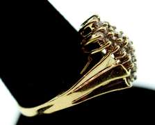 Wavy 10k Gold Diamond Cluster Ring
