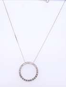 Sparkling White Gold Diamond Eternity open Circle Necklace