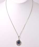 Amazing Massive 15.4CTS Cabochon-Cut Star Sapphire & 0.12CTW Diamond Pendant Neckace in Sterling Silver