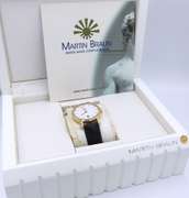 Martin Braun Rose Gold Black Leather Strap Watch