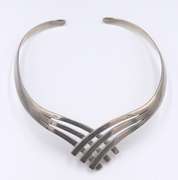 Vintage Sterling Silver Signed Cuff Necklace