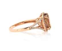 Incredible Rose Gold Golden Topaz and Diamond Ring