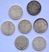 7 Canada Silver Dimes