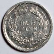 1861 O / 0 Seated Half Dime