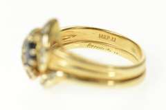 14K Yellow Gold Marquise Sapphire Diamond Bridal Set Ring