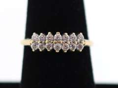 Rising Double Row Diamond Ring with 10k Gold