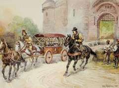 Vintage Royal Engraving City Scene