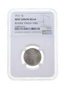 MS64 MINT ERROR 1912 Liberty V Nickel - REV Struck Thru - Graded NGC