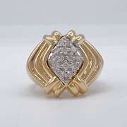 Men's 14kt Yellow Gold & Diamond Band Ring