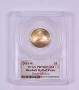 PR70DCAM 2014-W $5 Baseball HOF Commem. Gold Johnson Signed PCGS