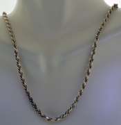 Italian SU Sterling Silver Solid Rope Chain Necklace