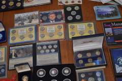 Lot Of Collectible Coins And Displays.